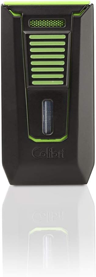 Colibri Slide Double-Jet Lighter, Black + Green