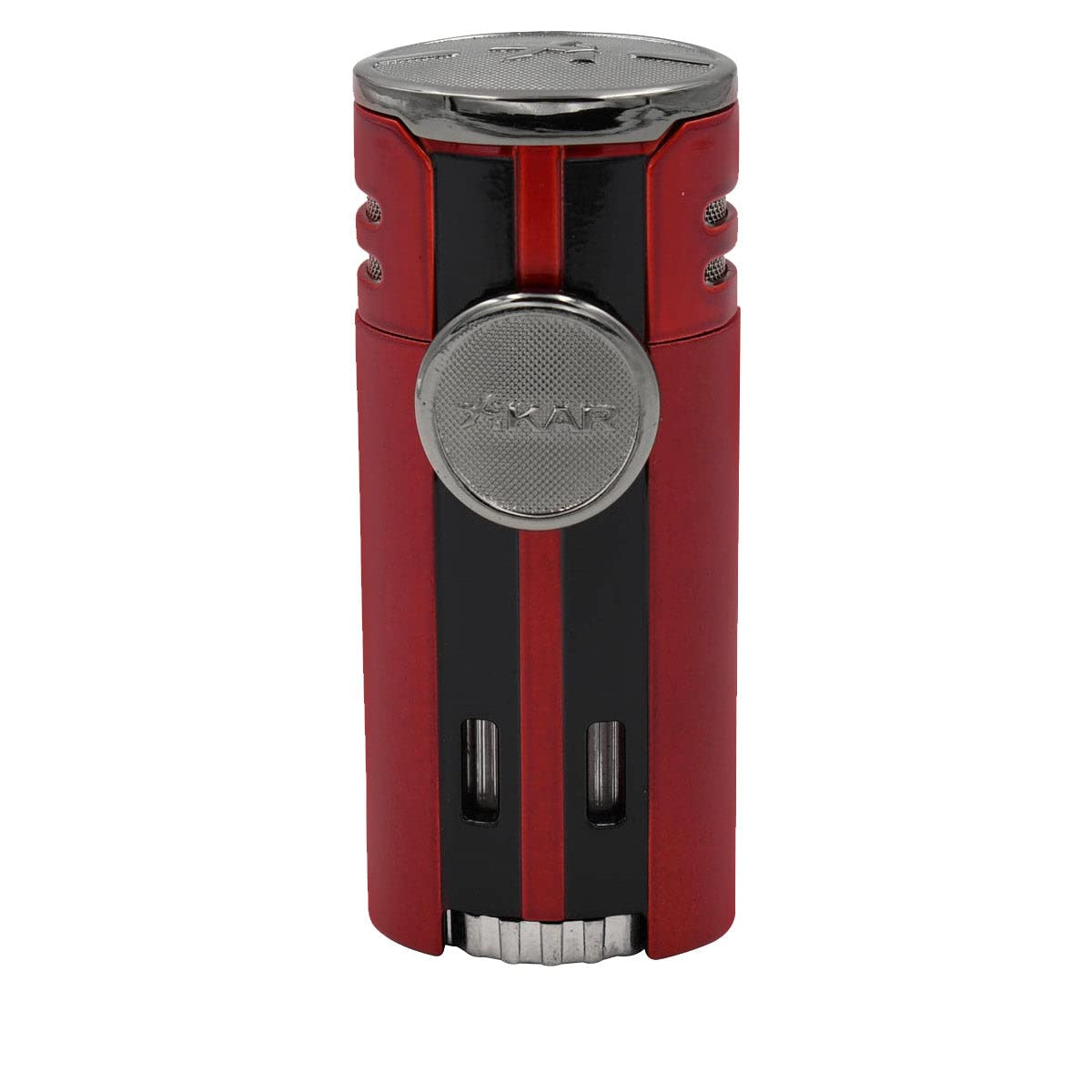 Xikar High Performance HP4 Diamond Quad Flame Cigar Lighter, in Attractive Gift Box, in-line Fuel Adjustment Wheel, Oversized Double EZ-View Fuel Windows, Gunmetal 2