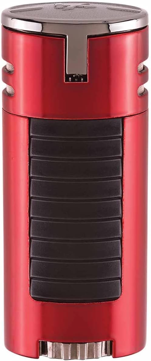 Xikar High Performance HP4 Quad Flame Cigar Lighter in an Attractive Gift Box Daytona Red