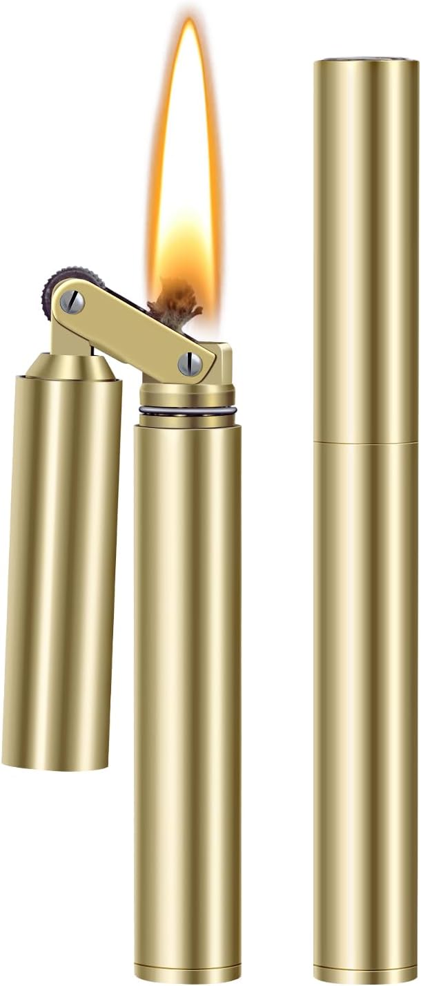 Vintage Lighter, Cool Trench Lighter, Unique Kerosene Lighters Fluid Refillable, Antique Brass Lighters, Novelty Gifts for Men Dad Husband