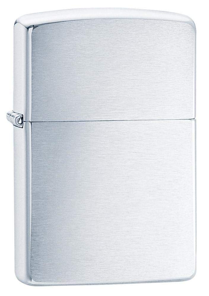 Zippo Classic Brushed Chrome Pocket Lighter - Windproof & Refillable Flip-Top Metal Lighter - Everyday Use Pocket Lighters - Luxury Lighters Made in USA