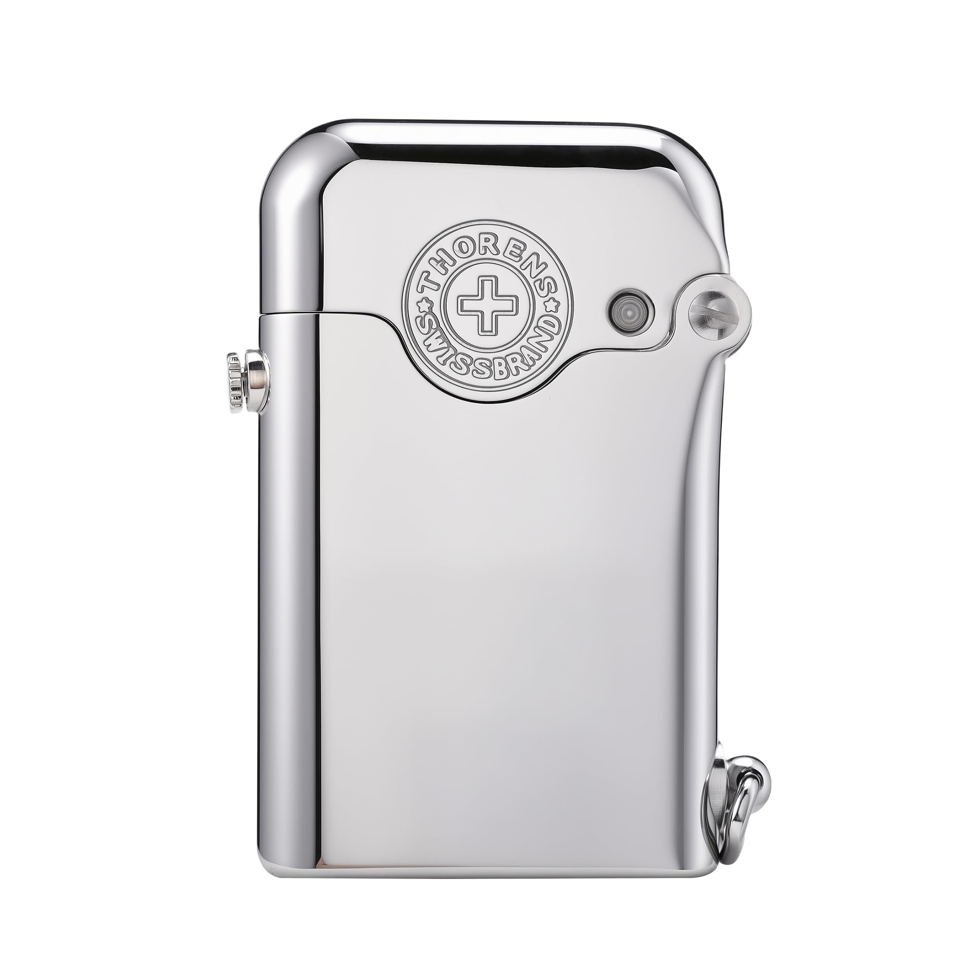 Classic Retro Refillable Brass Kerosene Lighter,Collectible,Soft-Flame,Automatic Ignition,Safety Lock,Electroplated Chrome Color,Engraving,Gift Box,Men's Gift,Thorens Gen 3-Single Claw Diamond Grid