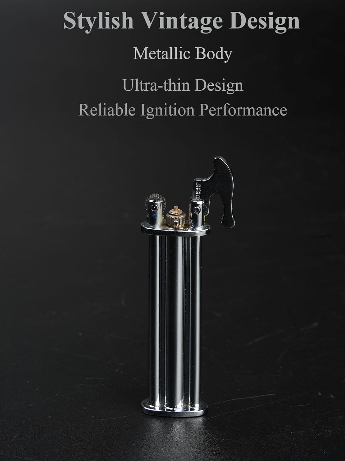 Vintage Antique Lighter,Cool Lighter with Gift Box, Unique Gifts for Valentine's Day,Birthdays (Silver)