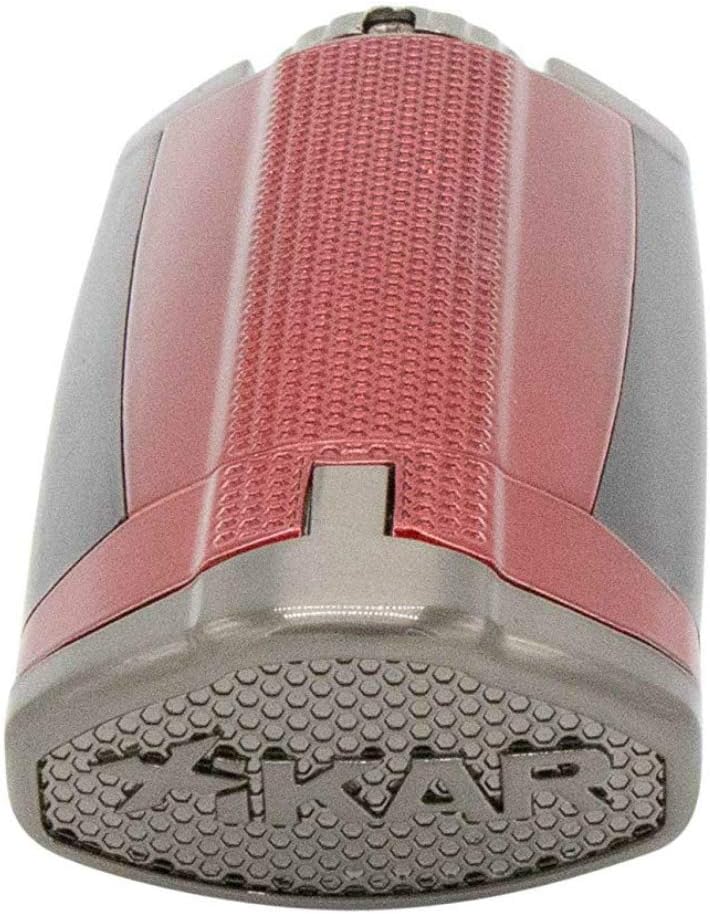 Xikar HP3 Inline Triple Flame Cigar Lighter, Attractive Gift Box, EZ-View Red Fuel Window, Honeycomb Texture, Daytona Red