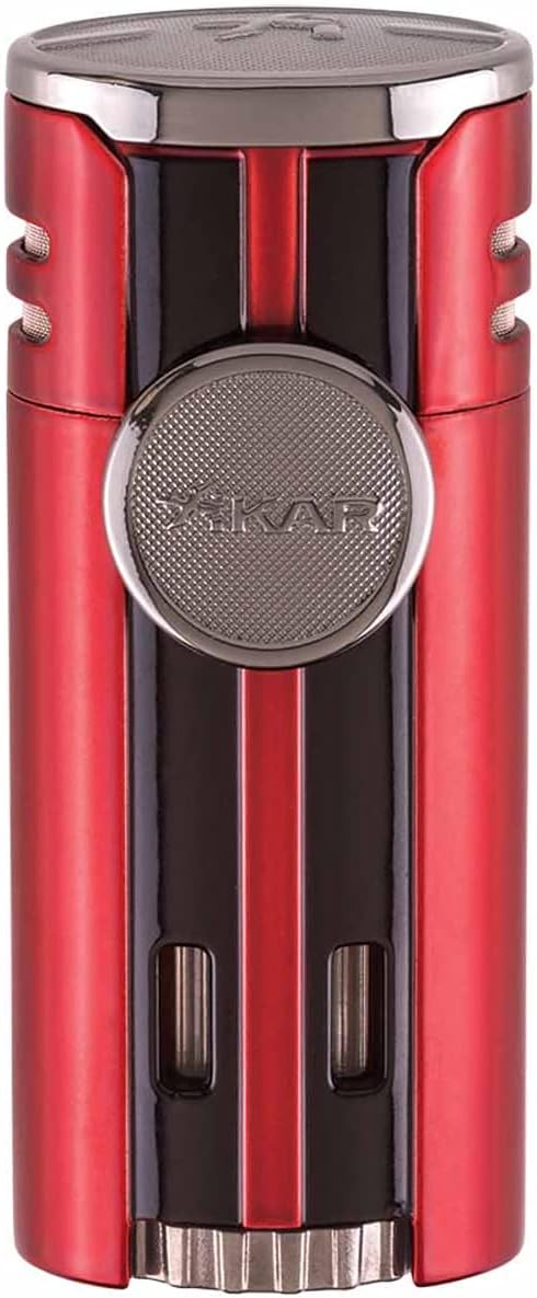 Xikar High Performance HP4 Quad Flame Cigar Lighter in an Attractive Gift Box Daytona Red