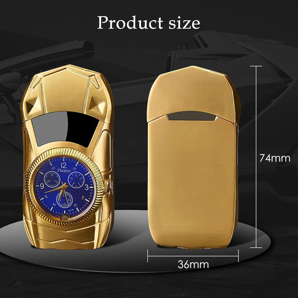 Torch Lighter, Cool Sports Car Lighter - Premium Metal Windproof Adjustable Red Flame, Refillable Butane Gas Lighter for Outdoor Indoor (Without Butane), Ideal Gift for Men & Women-Black