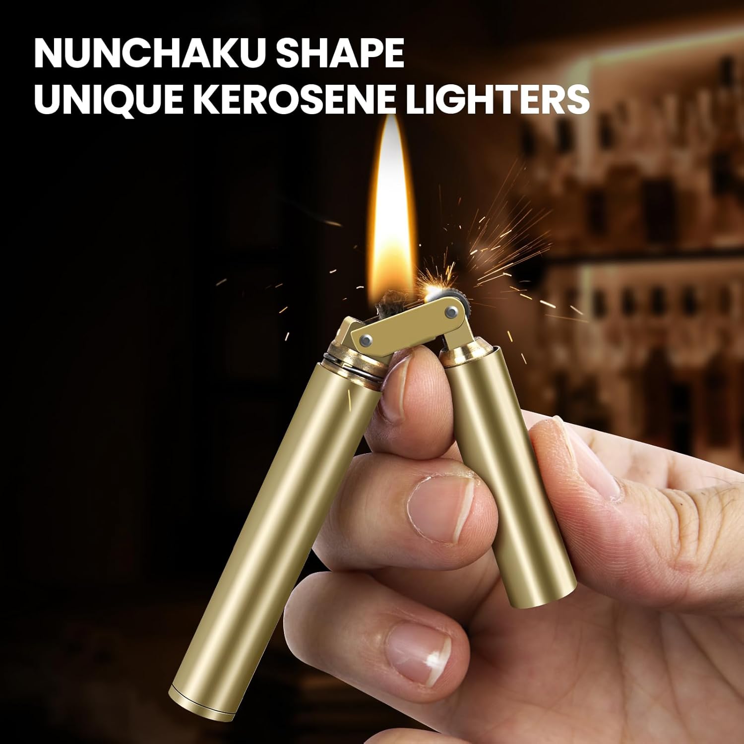 Vintage Lighter, Cool Trench Lighter, Unique Kerosene Lighters Fluid Refillable, Antique Brass Lighters, Novelty Gifts for Men Dad Husband