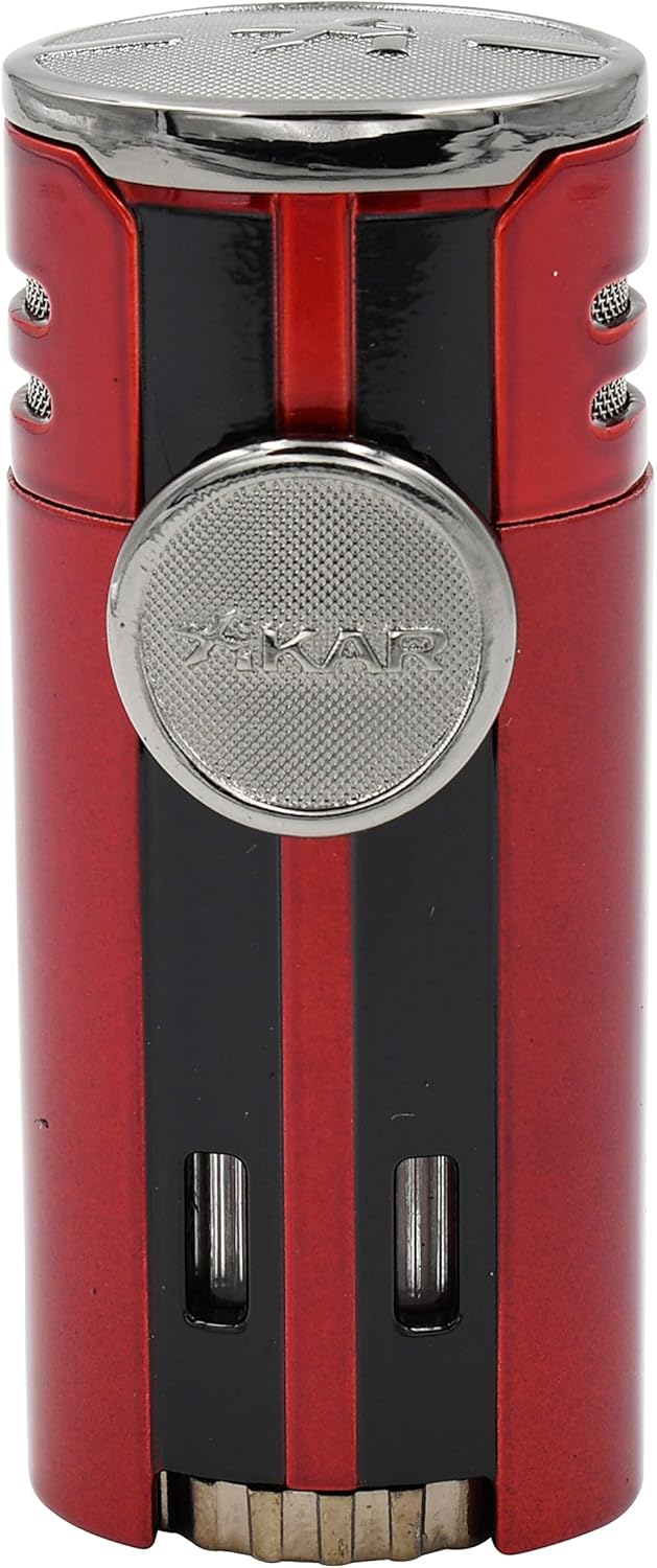 Xikar High Performance HP4 Quad Flame Cigar Lighter in an Attractive Gift Box Daytona Red
