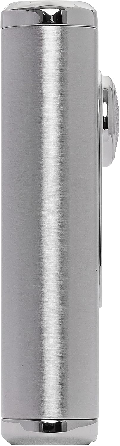Xikar Verano Flat Flame Cigar Lighter, Attractive Gift Box, Elegant Metal Construction, Silver