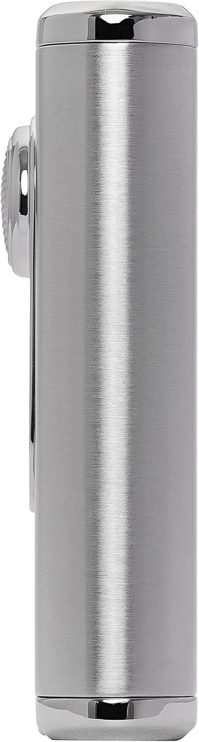 Xikar Verano Flat Flame Cigar Lighter, Attractive Gift Box, Elegant Metal Construction, Silver