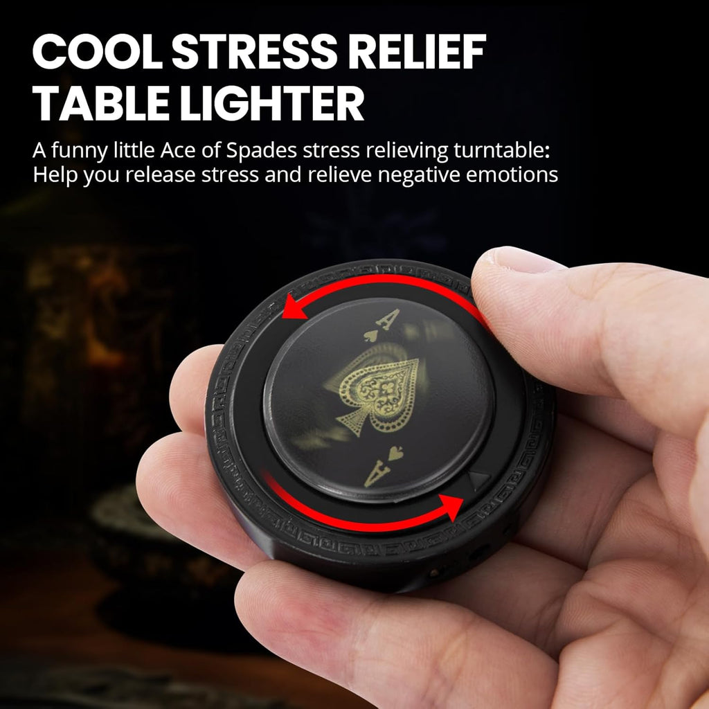 Cool Lighter for Men, Refillable Butane Lighter, Ace of Spades Cute Lighters, Funny Soft Flame Lighters with Ace Design,Unique Gifts for Men/Women (No Gas)