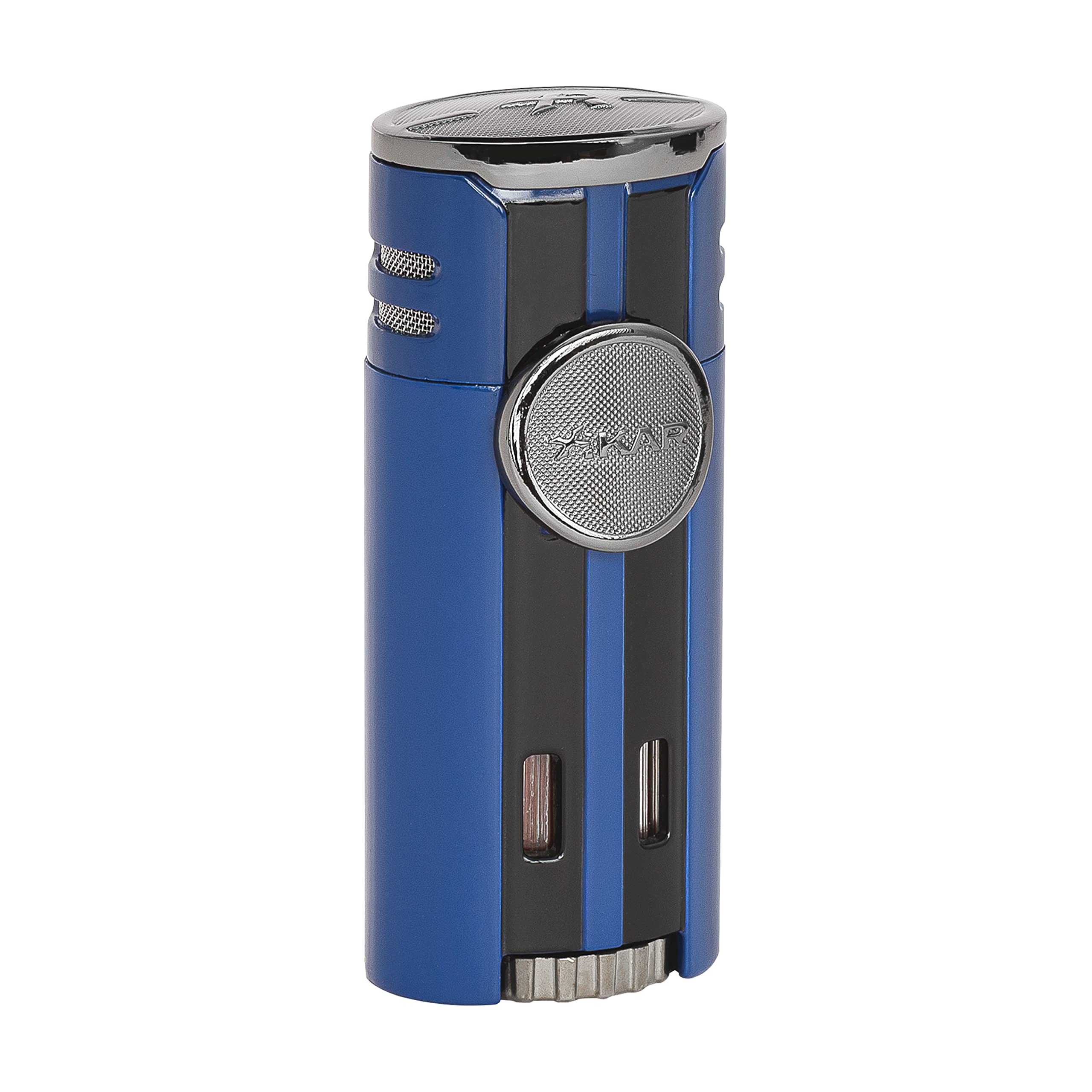 Xikar High Performance HP4 Diamond Quad Flame Cigar Lighter, in Attractive Gift Box, in-line Fuel Adjustment Wheel, Oversized Double EZ-View Fuel Windows, Gunmetal 2