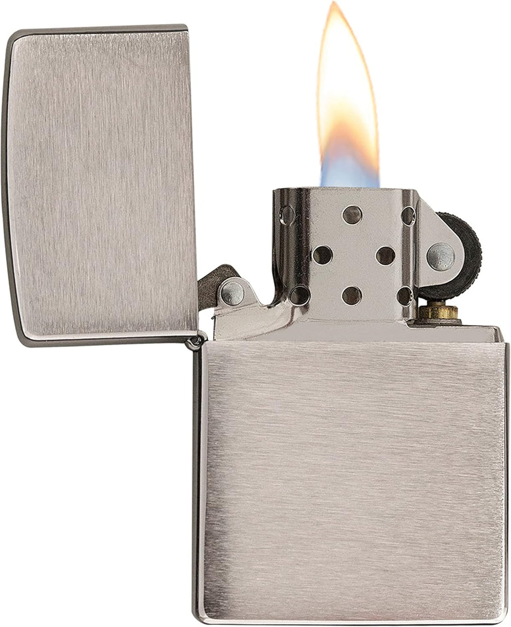 Zippo Classic Brushed Chrome Pocket Lighter - Windproof & Refillable Flip-Top Metal Lighter - Everyday Use Pocket Lighters - Luxury Lighters Made in USA
