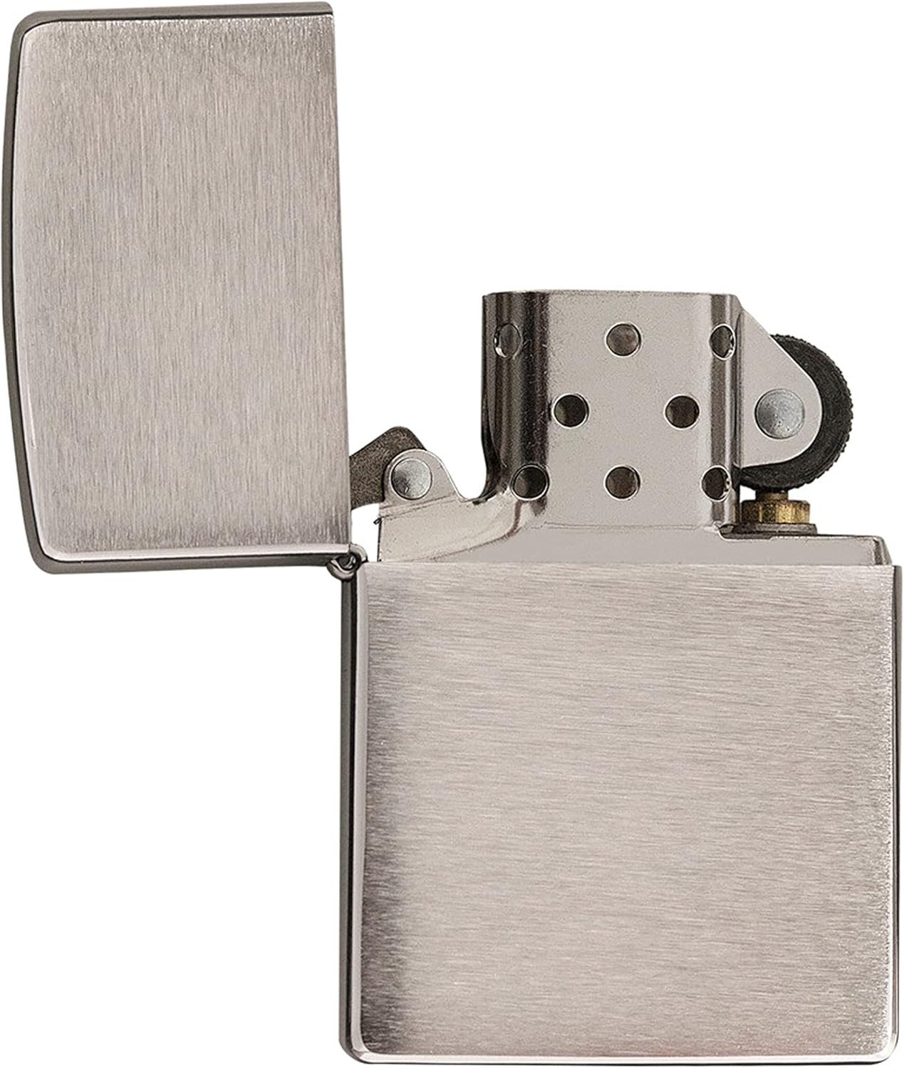 Zippo Classic Brushed Chrome Pocket Lighter - Windproof & Refillable Flip-Top Metal Lighter - Everyday Use Pocket Lighters - Luxury Lighters Made in USA