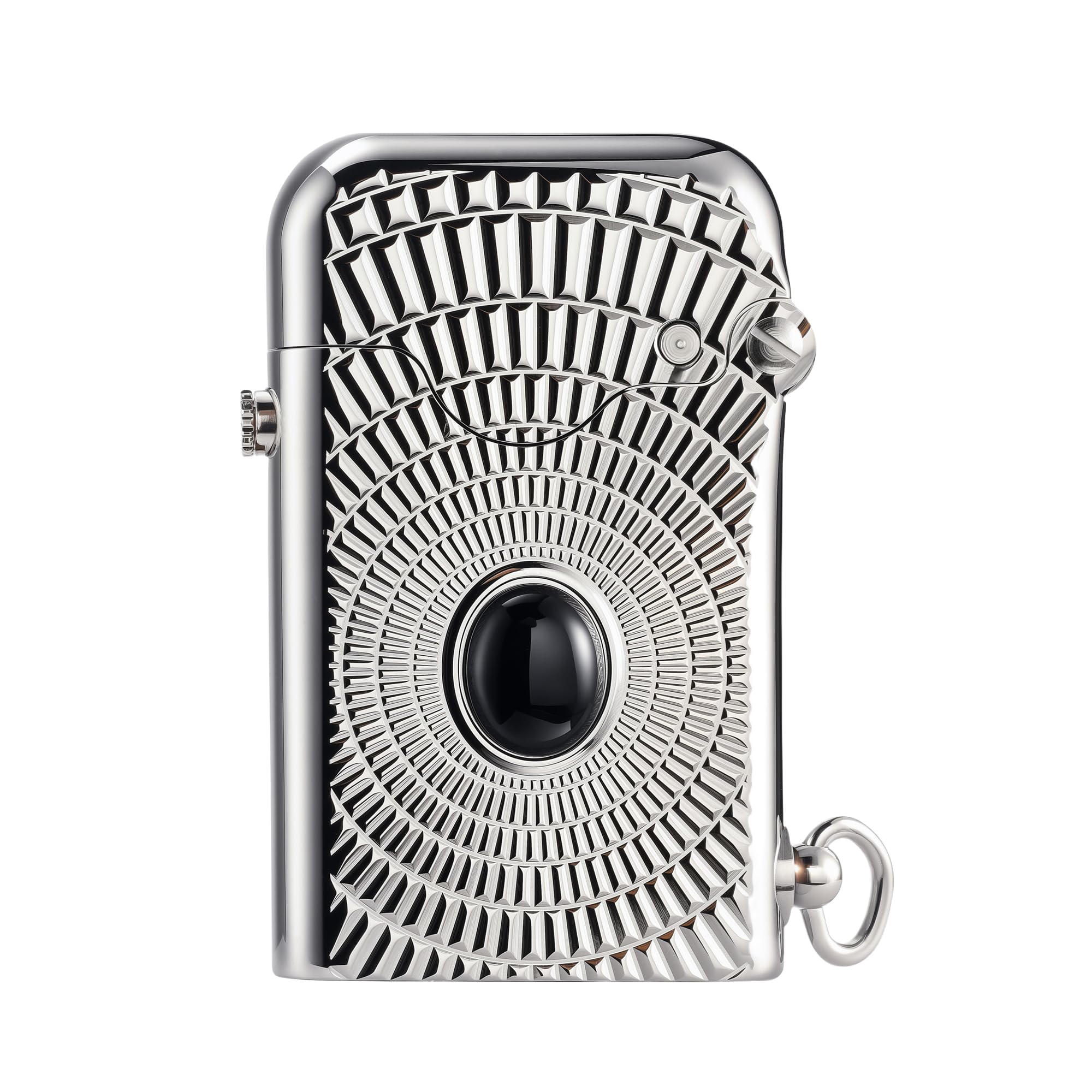 Classic Retro Refillable Brass Kerosene Lighter,Collectible,Soft-Flame,Automatic Ignition,Safety Lock,Electroplated Chrome Color,Engraving,Gift Box,Men's Gift,Thorens Gen 3-Single Claw Diamond Grid