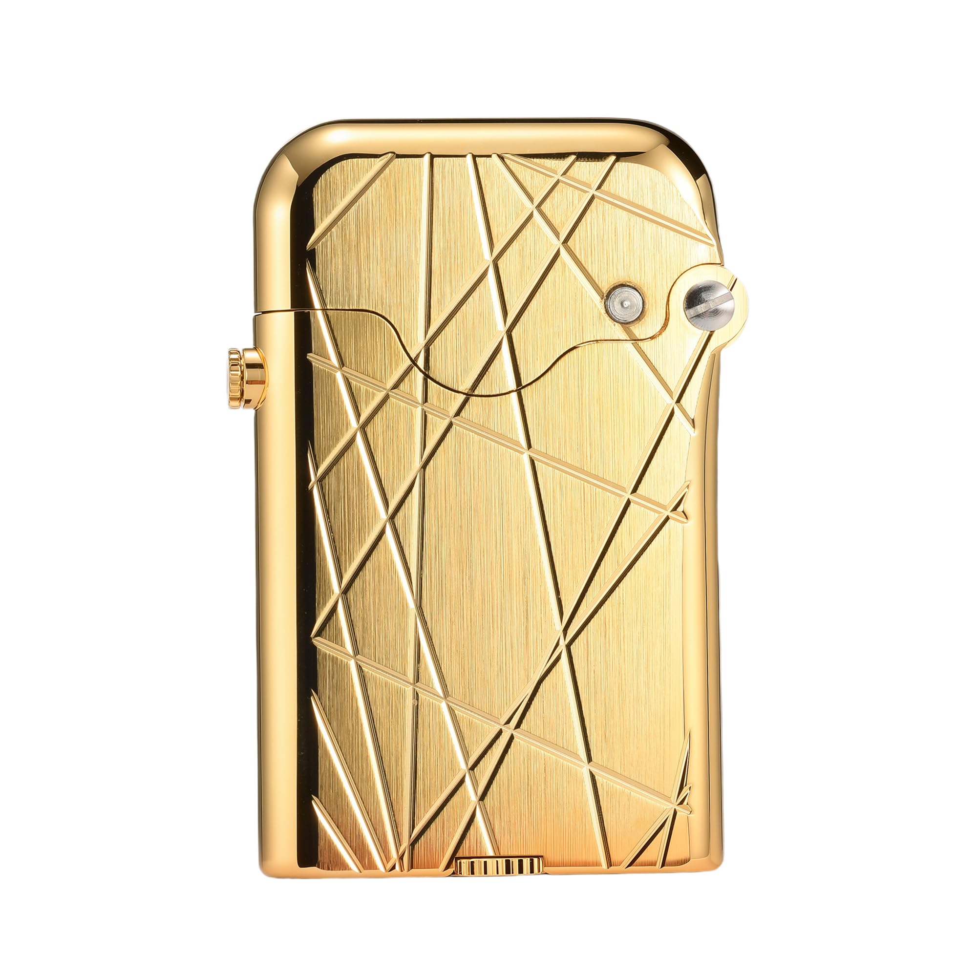 Classic Retro Refillable Brass Kerosene Lighter,Collectible,Soft-Flame,Automatic Ignition,Safety Lock,Electroplated Chrome Color,Engraving,Gift Box,Men's Gift,Thorens Gen 3-Single Claw Diamond Grid