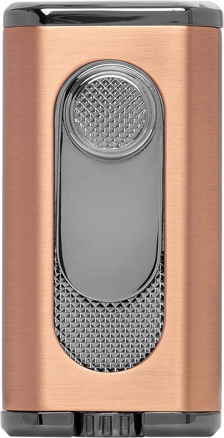Xikar Verano Flat Flame Cigar Lighter, Attractive Gift Box, Elegant Metal Construction, Vintage Bronze