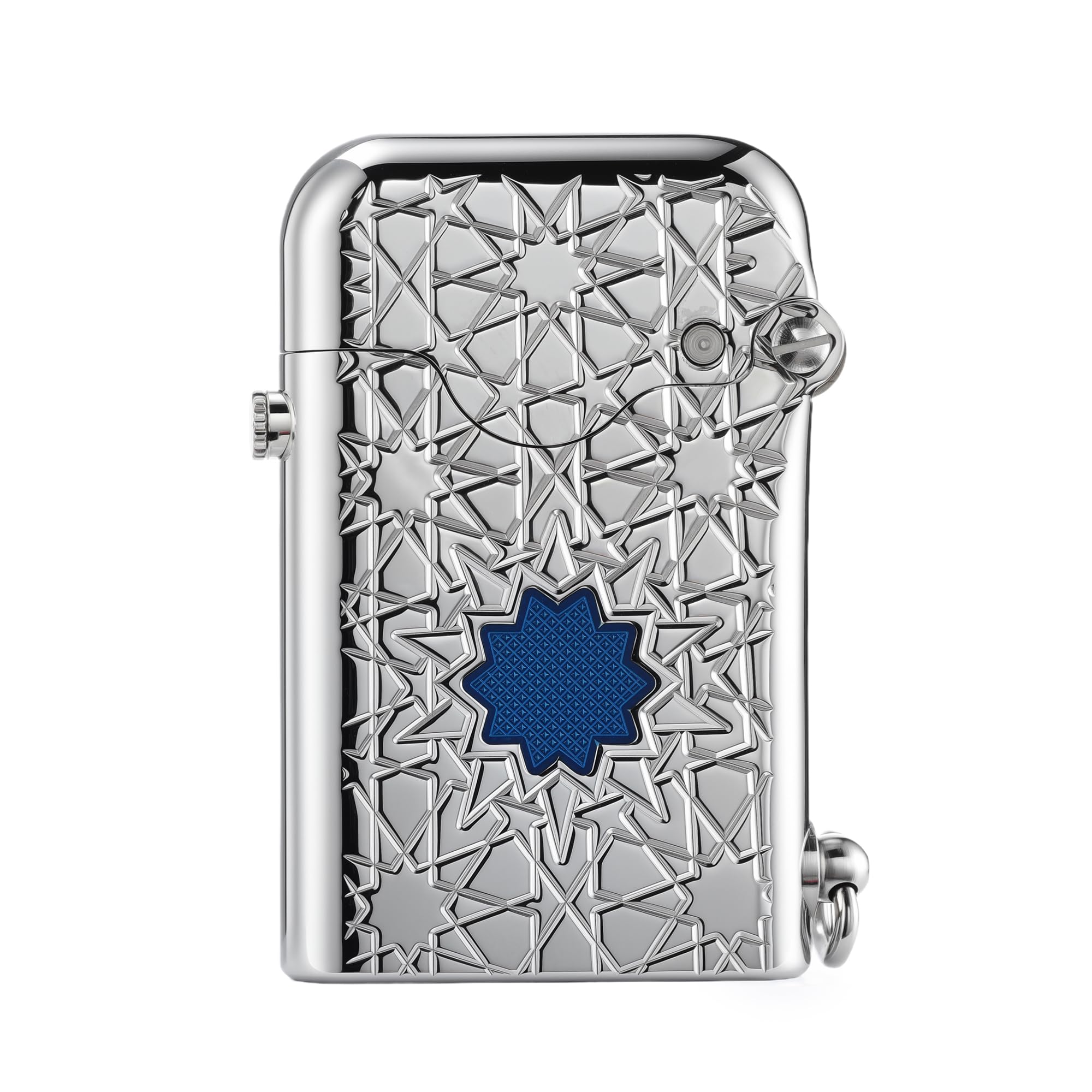 Classic Retro Refillable Brass Kerosene Lighter,Collectible,Soft-Flame,Automatic Ignition,Safety Lock,Electroplated Chrome Color,Engraving,Gift Box,Men's Gift,Thorens Gen 3-Single Claw Diamond Grid