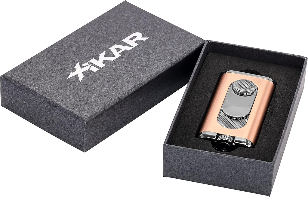 Xikar Verano Flat Flame Cigar Lighter, Attractive Gift Box, Elegant Metal Construction, Vintage Bronze