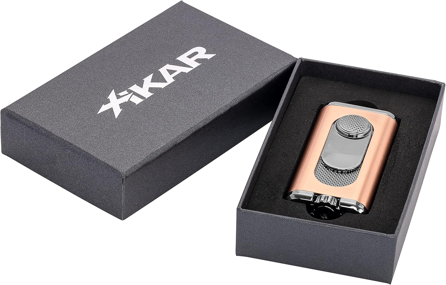 Xikar Verano Flat Flame Cigar Lighter, Attractive Gift Box, Elegant Metal Construction, Vintage Bronze